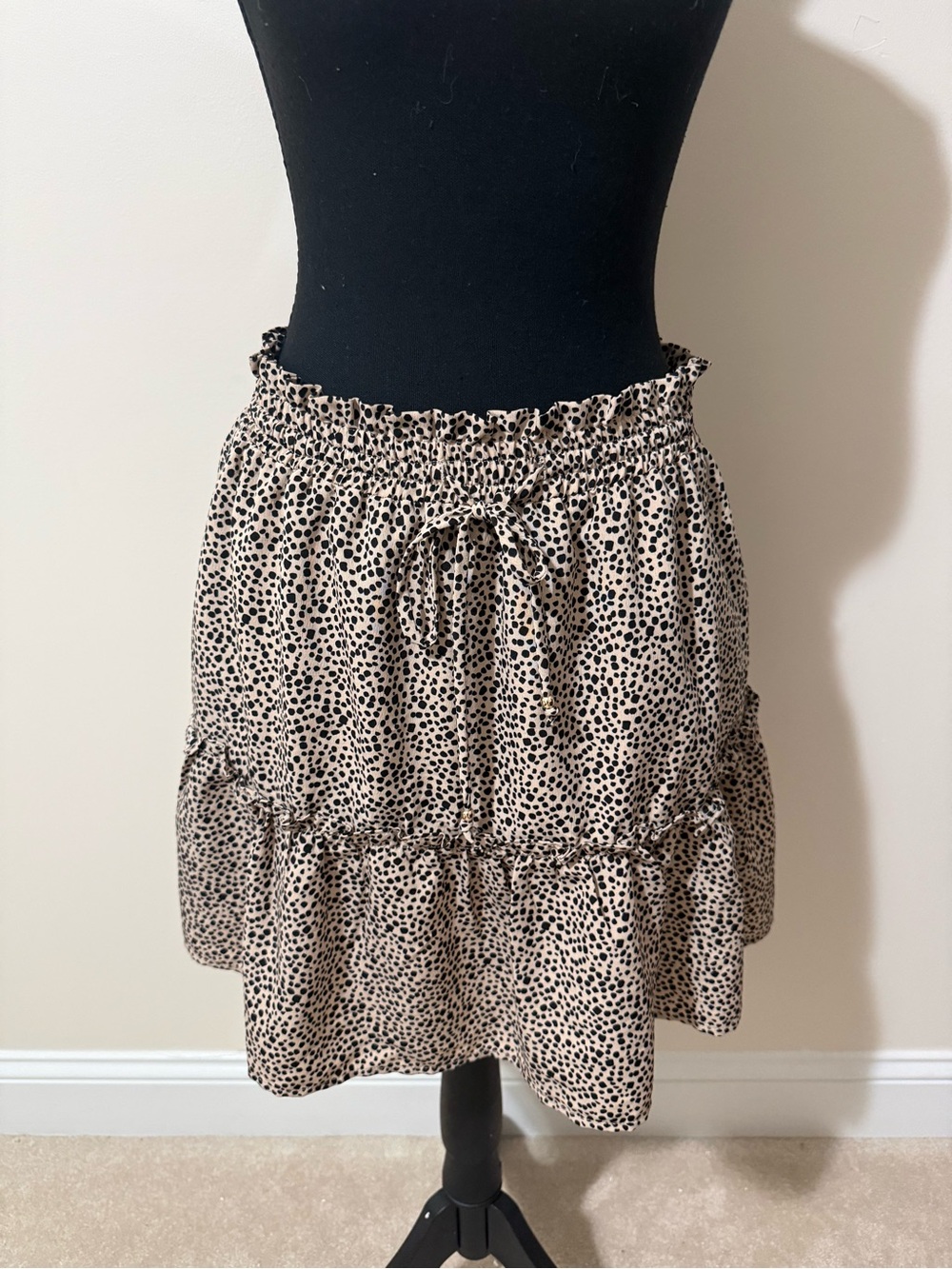 Stylish Black and Cream Mini Skirt